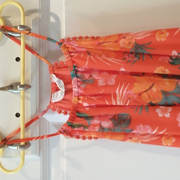 Orange floral pattern spaghetti strap H&M size 12-14A - Picture 4 of 6